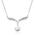 wholesale S925 Sterling Silver Korean Dongdaemun Style Pearl Pendant Zircon Shell Seagull Necklace Minimalist Fashion Collarbone Chain-0-4
