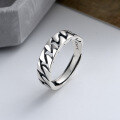 wholesale S925 Sterling Silver Geometric Hollow Twist Chain Ring Exquisite Fashion Versatile Ins Trendy Index Finger Ring-0-0