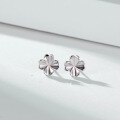 wholesale 999 Sterling Silver Four-Leaf Clover Ear Studs for Women, Summer New Arrival High-End Ear Piercing Earrings, Unique and Elegant-0-5