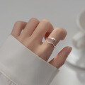 wholesale S925 Silver Nalan Simple Animal Index Finger Ring Adjustable Fashion Snake-shaped Jewelry J8998-0-0