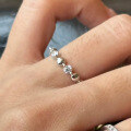 wholesale S925 Sterling Silver Round Bezel Set Diamond Ring Minimalist Xiaohongshu Ring Stackable Jewelry-0-2