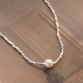 wholesale S925 Sterling Silver Swarovski Pearl Necklace OL Rippling Light Elegant Versatile Collarbone Chain Y00127-0-1