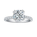 wholesale 18k White Gold Plated Silver 75mm Round Full Moissanite Ring-0-4