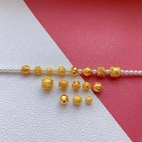 wholesale Gold-plated S925 ancient silver openwork components with chiseled lotus beads, auspicious clouds, Ruyi, and formless beads, round scattered beads for DIY-8# one