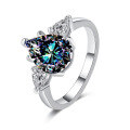 wholesale S925 Sterling Silver Cross-Border Wholesale 1-Carat Teardrop Pear-Shaped Moissanite Women's Ring Jewelry High-End Accessories-0-16