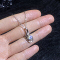Sterling Silver 1-Carat Moissanite Infinity Note Pendant Necklace-0-1