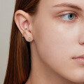 wholesale 9K Gold Japanese Minimalist Style Spring New Product Moissanite 6A Ear Crawler from Yili Jewelry Factory-0-3