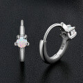 S925 Silver White Opal Earrings, Arched Design, Wholesale, Cross-border Live Sales-0-8
