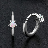 S925 Silver White Opal Earrings, Arched Design, Wholesale, Cross-border Live Sales.-Style F [Clearance Sale with Free Shipping]  925 Silver