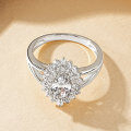 Metal Oval-Cut Zircon Ring, Women's Fashion Light Luxury Personalized Niche Design Wholesale-0-0
