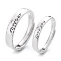 wholesale S925 Sterling Silver Trendy Forever Romantic English Letter Couple Ring Korean Version Ins Exquisite and Versatile Style-0-4