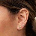 wholesale 925 Sterling Silver Zircon Flower Stud Earrings For Women-0-3