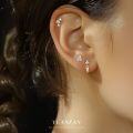 wholesale 925 Sterling Silver Geometric Triangle Light Luxury Zircon Earrings for Women,。-0-0