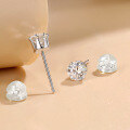wholesale S925 Sterling Silver Moissanite Stud Earrings Simple Six-Prong Single Stone Earrings for Women Versatile Elegant Moissanite Earrings Hypoallergenic Ear Jewelry-0-2