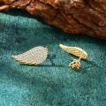 925 Sterling Silver Moissanite Sparkling Double Wing Earrings-0-0