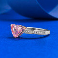 wholesale S925 Sterling Silver Imported Cherry Pink 7*9mm Heart-shaped Ring for Women, Famous Socialite Style Daily Fashion-0-1