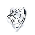 wholesale S925 Sterling Silver Yoslava Fearless Heart Ring Ins Retro Fashion Women's Hand Accessories-0-4