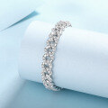 wholesale Platinum-Plated S925 Sterling Silver High-Quality Women's Moissanite Bracelet, Luxurious and Fashionable Ready-to-Ship-0-2