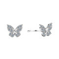 Alloy Micro-Pave Zircon Butterfly Ear Cuff-0-3