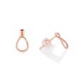 wholesale 14K Rose Gold, 9K Gold, 18K Yellow Gold AU750 Plain Gold Twist Stud Earrings Linear Earrings Wholesale for Women-0-0