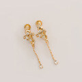 wholesale S925 silver plated with 14k gold and white zirconia retro light luxury earrings, winter new collection 2023-0-1