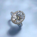 wholesale 925 Silver New 9*12 Oval Cushion High Carbon Diamond Ring Fashion Minimalist Band-0-2