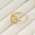 wholesale S925 silver plated with 14K gold, vintage-style openwork floral pattern with white zircon ring, Dunli Jewelry spring new collection-0-2