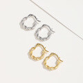 wholesale Metal Material: 925 Sterling Silver European and American Style Textured Twist Earrings, Korean and Japanese Version Ins Style Hoop Earrings, Silver Ear Studs, Cross-Border New Accessories-0-1