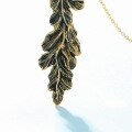wholesale 925 Silver Metal Material Japanese New Fashionable Popular 3D Leaf Pendant Choker Necklace with Antique Texture Wholesale from Manufacturers-0-4