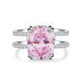 wholesale S925 Sterling Silver Pink Series Ring for Women with High-Carbon Diamond Zircon, Cross-Border Bestseller Ice Flower Cut Ring-0-46