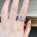 wholesale 925 Sterling Silver Women's Heart-Shaped Moissanite Ring, Ins Style Simple D Color Moissanite Ring Direct from Manufacturer-0-3
