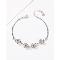 wholesale S925 Sterling Silver Matte Beaded Bracelet for Women, Ins Minimalist Luxury Small Design Exquisite High-End Feel Bestie Hand Jewelry-Frosted bracelet 925 silver>925 silver