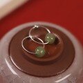 wholesale S925 Sterling Silver Hetian Jade Earrings, New Chinese Style Minimalist Vintage Elegant Gemstone Ear Hoop Jewelry-0-3