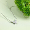 wholesale 925 Sterling Silver Butterfly Necklace for Women, Minimalist Silver Collarbone Chain, Fashionable Valentine's Day Live Stream Jewelry Customization-0-3