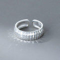 wholesale S925 Sterling Silver Fresh and Sweet Ins Style Exquisite Irregular Stepped Engraved Crease Ring R02870-0-1