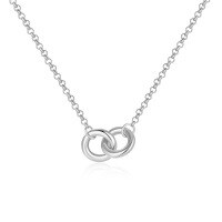 wholesale S925 Sterling Silver Fashion Minimalist Double Loop Necklace, Popular Ins Style Möbius Choker Accessory-Platinum 925 silver