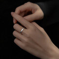 wholesale 925 Sterling Silver Brushed Matte Minimalist Vintage Plain Couple Rings for Men and Women R00201-0-2