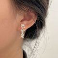 wholesale S925 Sterling Silver Korean Style Floral Tassel Earrings for Women, Fresh and Dainty Best Friend Ear Accessories, New Collection-0-2