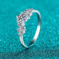 S925 Sterling Silver Moissanite Ring, Dainty and Versatile for Daily Wear-0-0