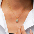14K Gold Plated 925 Sterling Silver Square Moissanite Pendant Necklace for Women-0-1