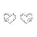 wholesale S925 Sterling Silver Irregular Style Square Zircon Heart Ear Studs in a Minimalist and Light Luxury Design for Versatile Elegance-0-4