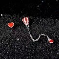 wholesale S925 Sterling Silver Maker Asymmetric Long Hot Air Balloon Earrings Fashion Fairy-like Personality Heart Stud Earrings for Girls-0-0