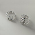 wholesale S925 Sterling Silver Korean-style Minimalist Multi-layer Line Light Bead Ring R02411-0-2