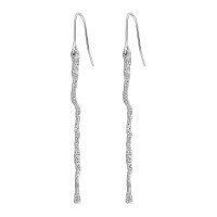 wholesale S925 Sterling Silver Korean Style Minimalist Textured Branch Design Ear Studs for Women-Platinum 925 silver