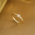 wholesale S925 Sterling Silver Plated 14k Gold Shining Rose Moissanite Exquisite Sweet Dainty Ring-0-1