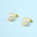 wholesale S925 Silver Retro Elegant Christmas Earrings, Versatile Enamel Pearl Socialite Stud Ear Accessories Wholesale-0-0