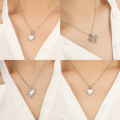wholesale S925 Sterling Silver New Heart Pendant for Women, High-End Sense, Small and Unique, Personality and Elegance, Hollow-Out Mother-of-Pearl Design Peach Heart Silver Jewelry-0-3