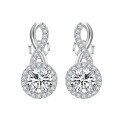 wholesale S925 Sterling Silver Cross-Border 1-Carat Moissanite Stud Earrings, Advanced Fashion Earrings with Simple and Elegant Temperament for Wholesale-0-4