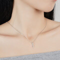 Sterling Silver Moissanite Pendant Necklace for Women-0-2