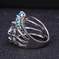 wholesale S925 Sterling Silver Designer Luxury Style Gemstone Ring for Banquet with High-End Appeal-0-2